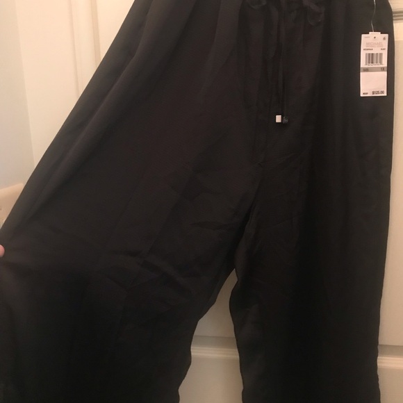Michael Kors New Black Pants Drawstring MK logo with Side Split bottom of pants - Picture 7 of 9